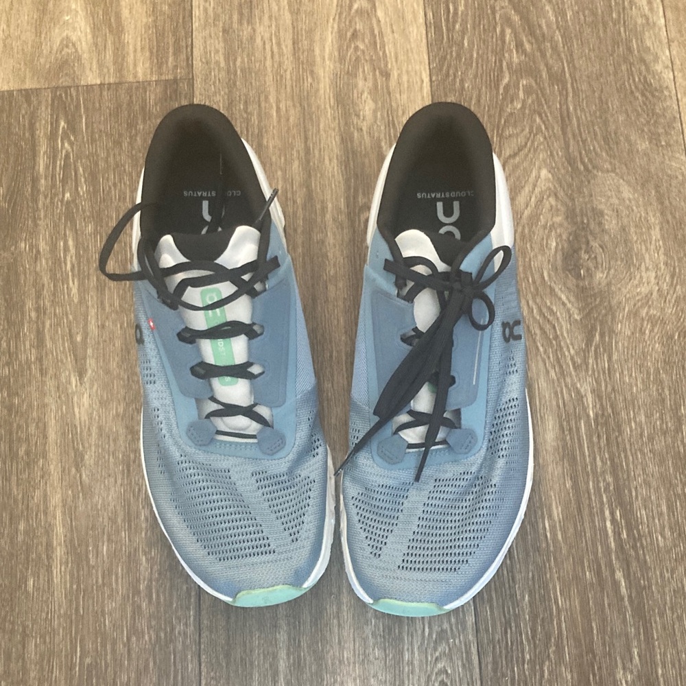 On Running Sky Blue Sneakers with Black and White Details size and p